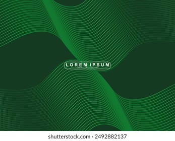 Futuristic green lines abstract background. Geometric green lines form abstract vector background. Green modern background.