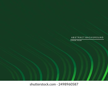 Líneas verdes futuristas de fondo abstracto. Las líneas verdes geométricas forman un fondo de Vector abstracto. Fondo moderno verde.