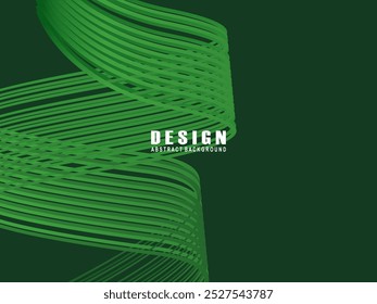 Futuristic green lines abstract background. Geometric green lines form abstract vector background. Green modern background.