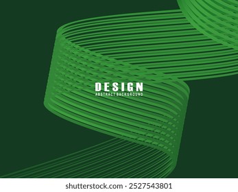 Futuristic green lines abstract background. Geometric green lines form abstract vector background. Green modern background.