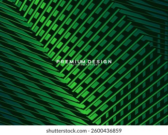 Futuristic green lines abstract background. Geometric green lines form abstract vector background. Green modern background.