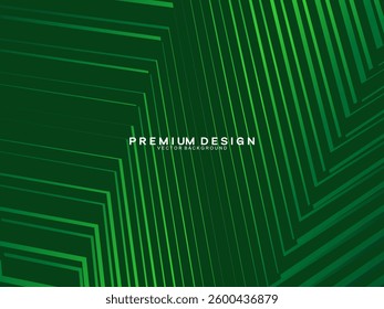 Futuristic green lines abstract background. Geometric green lines form abstract vector background. Green modern background.