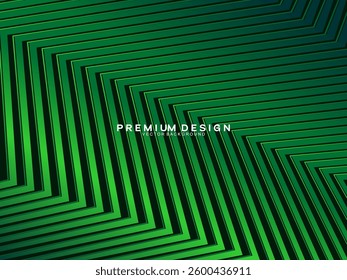 Futuristic green lines abstract background. Geometric green lines form abstract vector background. Green modern background.