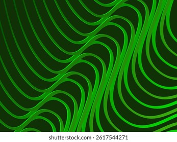 Futuristic green lines abstract background. Geometric green lines form abstract vector background. Green modern background.	