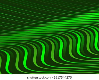 Futuristic green lines abstract background. Geometric green lines form abstract vector background. Green modern background.	