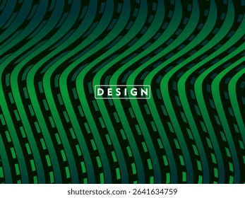 Futuristic green lines abstract background. Geometric green lines form abstract vector background. Green modern background.