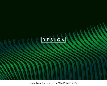 Futuristic green lines abstract background. Geometric green lines form abstract vector background. Green modern background.