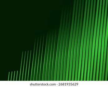 Líneas verdes futuristas de fondo abstracto. Las líneas verdes geométricas forman un fondo de Vector abstracto. Fondo moderno verde.