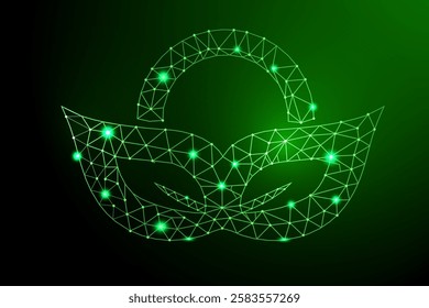 Futuristic green ncog digital logo. Computer circuit board pattern. Concept of online cryptocurrency mining. Sci-fi design blockchain for graphic design. Vector illustration