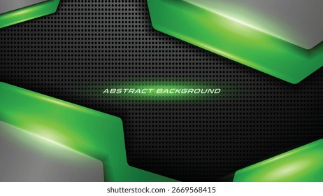 Fondo de neón verde futurista. Fondo verde abstracto editable para tecnología respetuosa con el medio ambiente, innovación digital o temas de juego