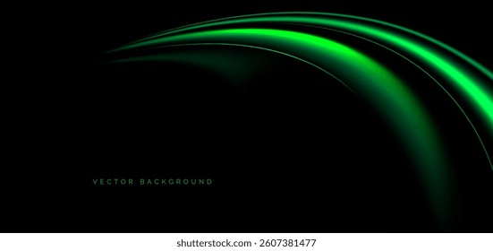 Futuristic green and red rays curved sparkle. Hi-speed motion moving concept. Vector illustration 