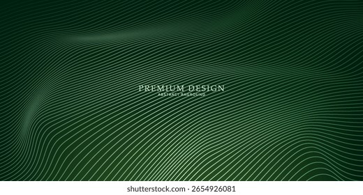 Fondo de tecnología verde futurista con líneas premium de lujo y brillantes.