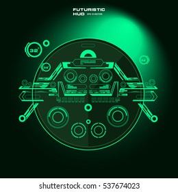 Futuristic green virtual graphic touch  user interface