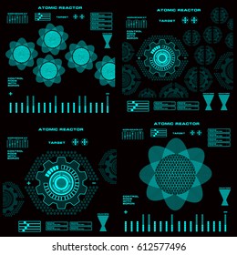 Futuristic green virtual graphic touch user interface