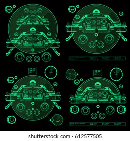 Futuristic green virtual graphic touch user interface