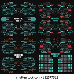 Futuristic green virtual graphic touch user interface