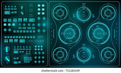 Futuristic green virtual graphic touch user interface, target