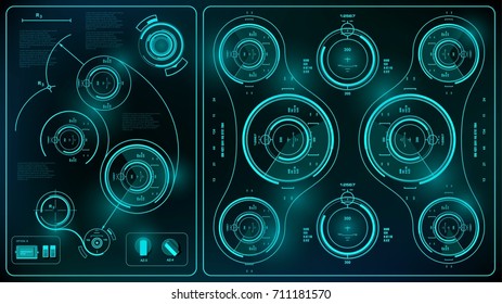 Futuristic green virtual graphic touch user interface, target