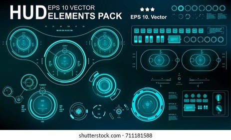 Futuristic green virtual graphic touch user interface, target