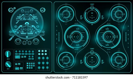 Futuristic green virtual graphic touch user interface, target