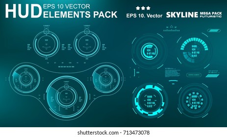 Futuristic green virtual graphic touch user interface, target