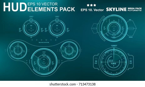 Futuristic green virtual graphic touch user interface, target