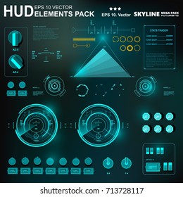 Futuristic green virtual graphic touch user interface, target