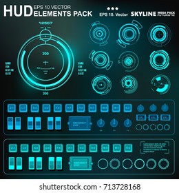 Futuristic green virtual graphic touch user interface, target