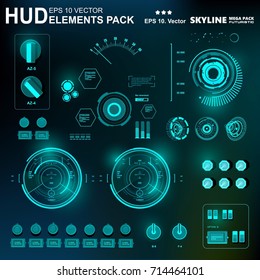Futuristic green virtual graphic touch user interface, target