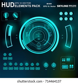 Futuristic green virtual graphic touch user interface, target