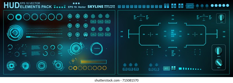 Futuristic green virtual graphic touch user interface, target