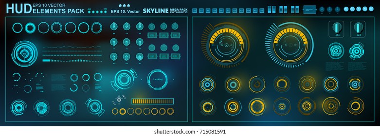 Futuristic green virtual graphic touch user interface, target