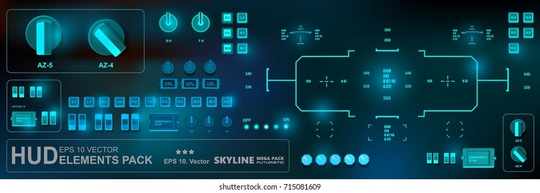 Futuristic green virtual graphic touch user interface, target