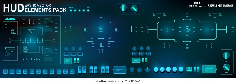 Futuristic green virtual graphic touch user interface, target