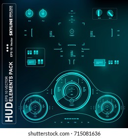 Futuristic green virtual graphic touch user interface, target