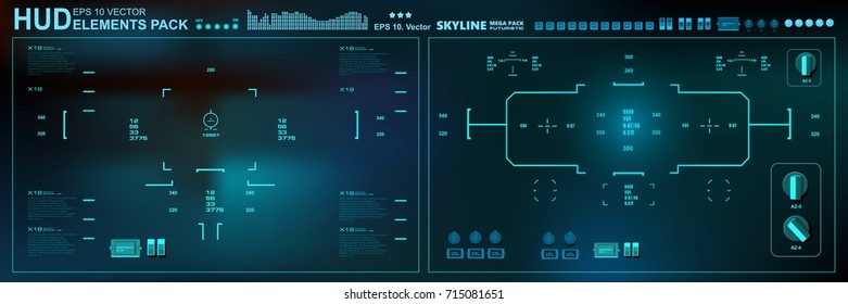 Futuristic green virtual graphic touch user interface, target