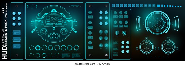Futuristic green virtual graphic touch user interface, target