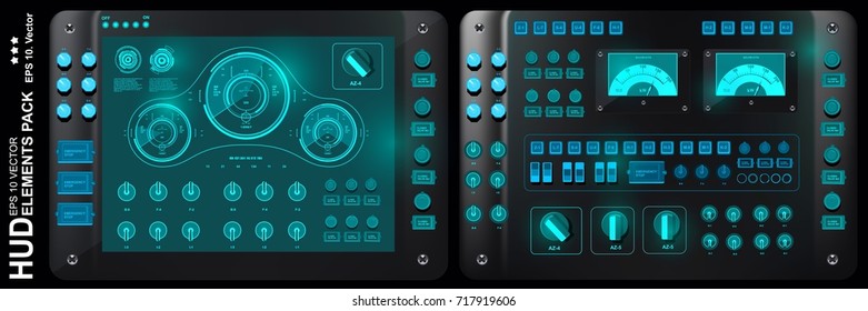 Futuristic green virtual graphic touch user interface, target