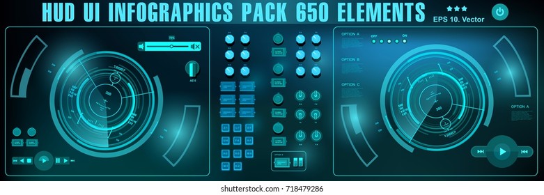 Futuristic green virtual graphic touch user interface, target