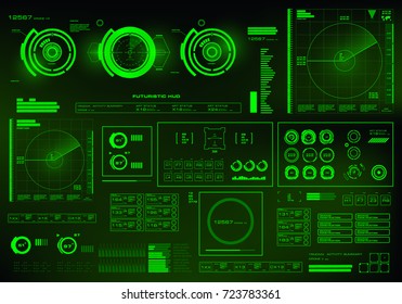 Futuristic green virtual graphic touch user interface, target