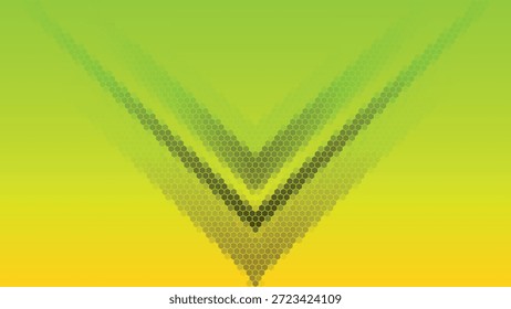Padrão de divisa de gradiente verde e amarelo futurista com ilustração de vetor de textura hexágono