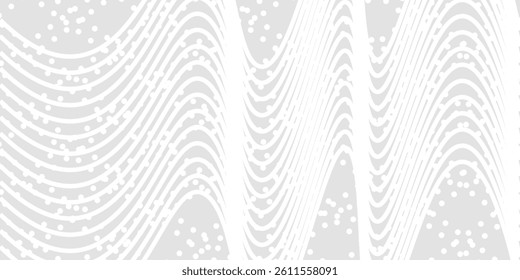 Futuristic grey white abstract background. Glowing wave lines pattern for banner, wallpaper, cover.vector eps10