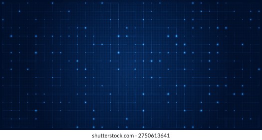 Futuristic grid background. Abstract tech digital interface. Glowing lines, dots for HUD, AI science, big data visualization. Modern cyber system design. Virtual reality game, corporate presentation