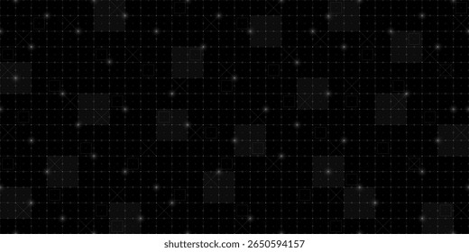 Futuristic grid HUD background with wireframe mesh and digital tech elements. Abstract virtual interface with blueprint lines and sci fi dashboard. Vector illustration for games or AI systems.