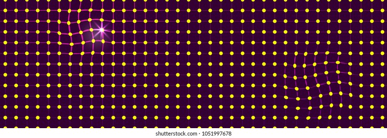 Futuristic grid line background poligon mock up. Dinamic ultraviolet curve. Strip vector horizontal illustration. Modern blend design template. Wavy cover pattern.