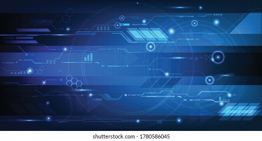Futuristic grid line digital hi-tech pattern on abstract dark blue future technology background and wallpapers.Vector illustration.