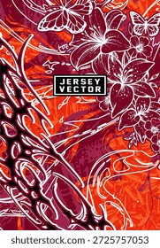 FUTURISTISCHER SCHMUTZ UND BLUMENMUSTER FÜR JERSEY-SUBLIMATION