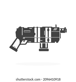 Futuristic Gun Icon Silhouette Vector Illustration