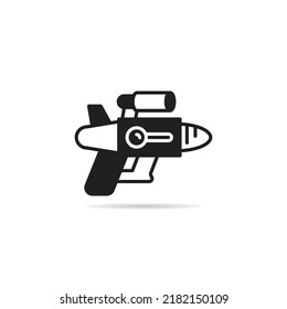 pistola futurista con ilustración vectorial de icono de ámbito