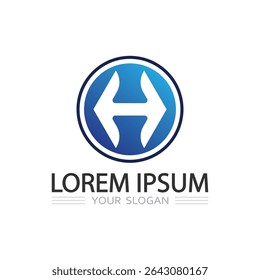 Futuristic H Letter Logo Design in Digital Tech Vector Illustration